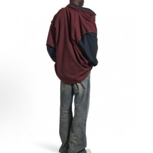 발렌시아가 BALENCIAGA 체크 패치워크 셔츠 RA4235 - 이미지 6