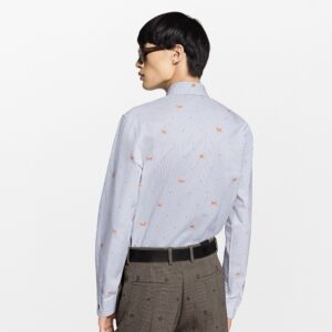 루이비* 스트라이프 모노그램 자수 셔츠 RA4295 - 이미지 3