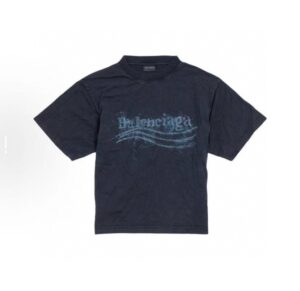 발렌시아가 WASHED CRAYON 로고 워싱 반팔 티셔츠 RA4306