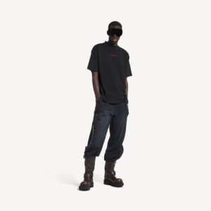 Alternative view of 발렌시아가 빈티지 워싱 로고 자수 오버핏 반팔 티셔츠 66st753-4