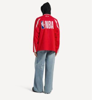 발렌시아가 x NBA 메쉬 배색 오버핏 긴팔 티셔츠 66st750-2 - 이미지 3