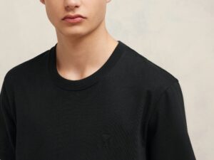 아미 하트 로고 ADC 자수 코튼 반팔 티셔츠 RA4392 - 이미지 4