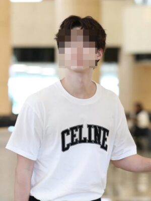 Alternative view of 셀린* 아치 로고 플록 프린트 반팔 티셔츠 YP307