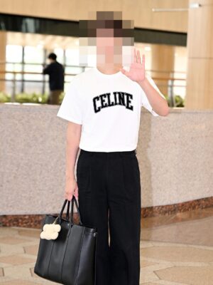 셀린* 아치 로고 플록 프린트 반팔 티셔츠 YP307 - 이미지 5
