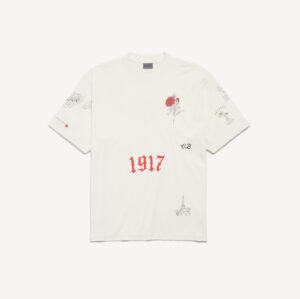 발렌시아* 디스트로이드 그래픽 오버핏 반팔 티셔츠 LK305