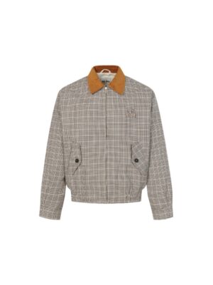 미우미* 체크 패턴 코듀로이 카라 블루종 자켓 66ST509