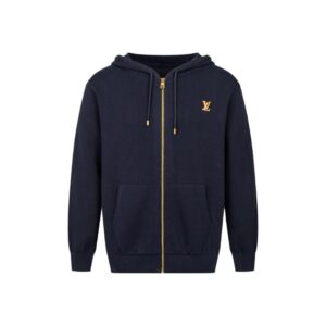루이비* LV 로고 니트 집업 후드 가디건 네이비 66ST524