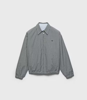 프라* 체크 배색 카라 집업 재킷 RA5200