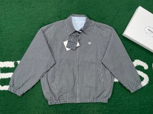 Alternative view of 프라* 체크 배색 카라 집업 재킷 RA5200