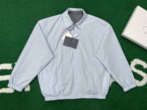 프라* 체크 배색 카라 집업 재킷 RA5200 - 이미지 3