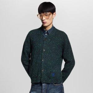 루이비* LV 로고 캐시미어 브이넥 가디건 RA5247 - 이미지 4