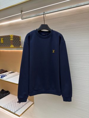 Alternative view of 루이비* LV 가죽 로고 네이비 크루넥 스웨트셔츠 1686978-A55