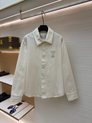 Alternative view of 아미 하트 A 로고 아이보리 코튼 셔츠 자켓 1685808-B25