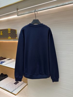 루이비* LV 가죽 로고 네이비 크루넥 스웨트셔츠 1686978-A55 - 이미지 3