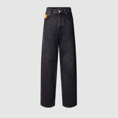 루이비* LV 자수 블랙 워싱 스트레이트 데님 팬츠 1687059-A95