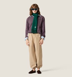 Alternative view of 미우미* 로고 스트라이프 버건디 헨리넥 긴팔 티셔츠 1687041-A35