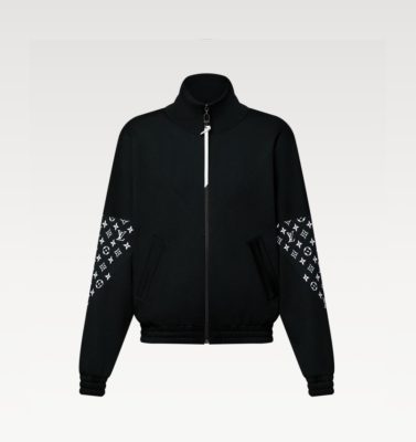 루이비* 모노그램 소매 하이넥 니트 집업 66ST528