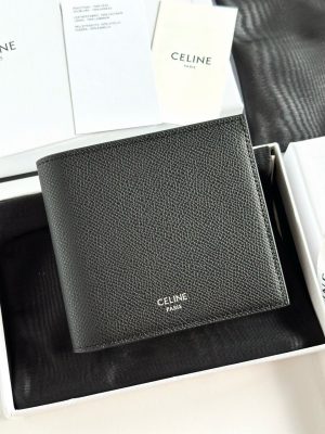 셀린* 남성 블랙 그레인 가죽 반지갑 10B653BEN - 이미지 3