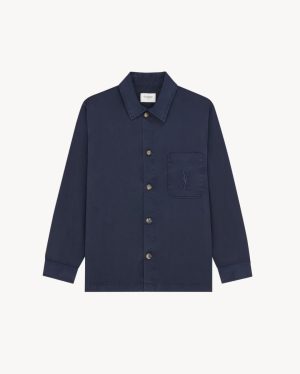 생로* YSL 자수 포켓 코튼 셔츠 재킷 66ST611