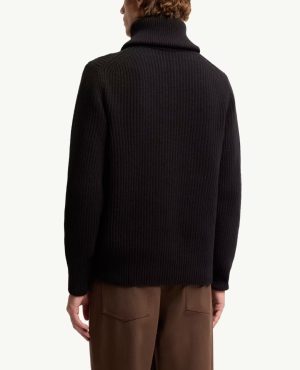 몽클레* 로고 패치 하프집업 골지 니트 66ST412 - 이미지 3