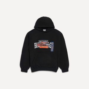 발렌시아* 범퍼 스티커 그래픽 오버핏 후드티 RA5320