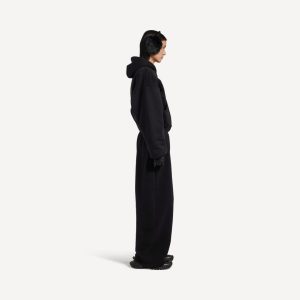 발렌시아* 로고 코튼 배럴핏 와이드 스웨트 팬츠 RA5335 - 이미지 3