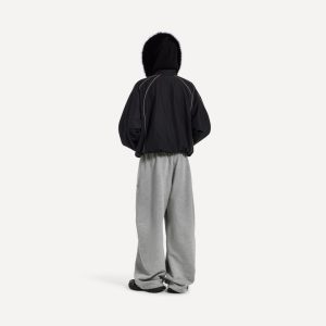 발렌시아* 로고 코튼 배럴핏 와이드 스웨트 팬츠 RA5336 - 이미지 5