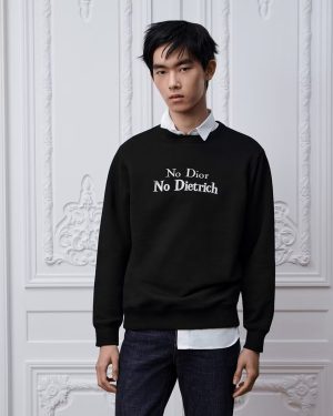 Alternative view of 디* No Dior No Dietrich 레터링 코튼 맨투맨 블랙 RA6436