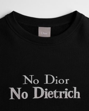디* No Dior No Dietrich 레터링 코튼 맨투맨 블랙 RA6436 - 이미지 3