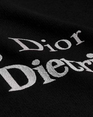 디* No Dior No Dietrich 레터링 코튼 맨투맨 블랙 RA6436 - 이미지 4