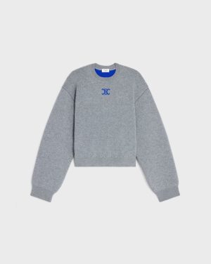 셀린* 트리옹프 자카드 크루넥 코튼 니트1686366-2