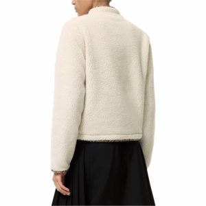 버버* 체크 트리밍 울 보아 집업 재킷 3787932-2 - 이미지 3