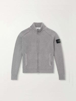 스톤아일랜* 와플 하이넥 집업 니트 그레이 1687395